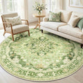 RELEANY Washable Area Rug, Round 6ft, Water Repellent, Pet Friendly, Vintage by RELEANY