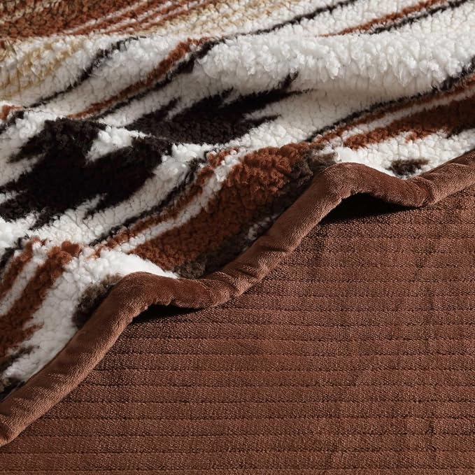 Wrangler - Faux Shearling Throw Blanket 50x60, Ultra Soft Reversible Plush - Image 3