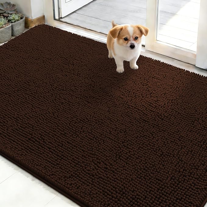 OLANLY Dog Door Mat for Muddy Paws 50x30, Super Absorbent Chenille Mud Mat | by OLANLY