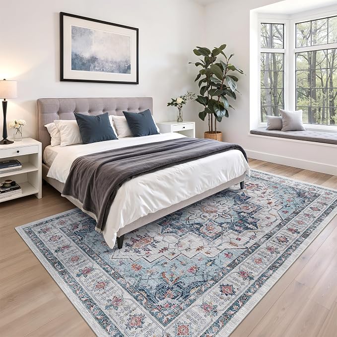 5x7 Area Rugs for Living Room, Large Washable Rug, Dining Room, Low Pile - Image 9