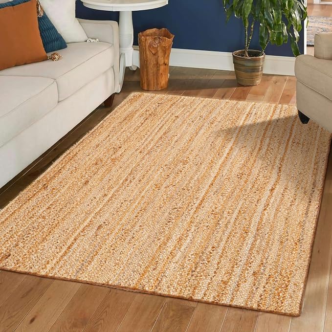 Hausattire Jute Braided Area Rug, 3x5 ft | 100% natural jute, hand woven - Image 4