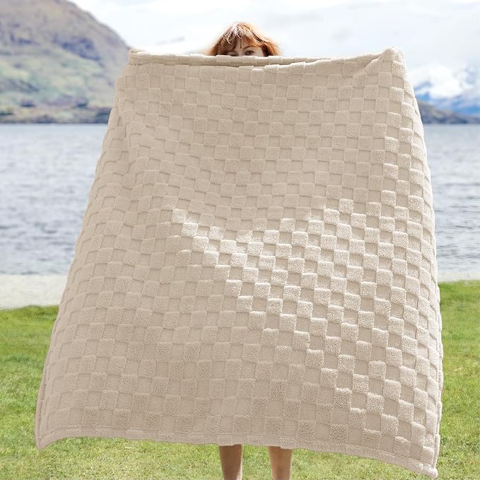 Bedsure GentleSoft Beige Throw Blanket - Image 2