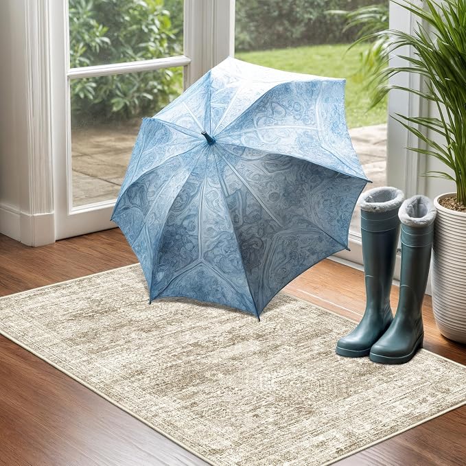 2x3 Rug Non Slip, Small Washable Entryway Rug, Runner - Image 4