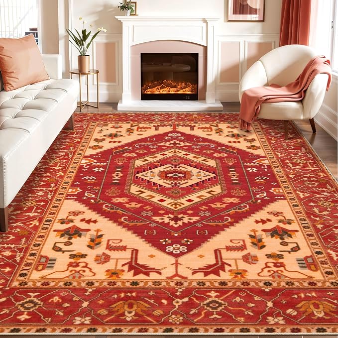 SERISSA 8x10 Washable Non Slip Boho Area Rug by SERISSAHomeDecorCollection