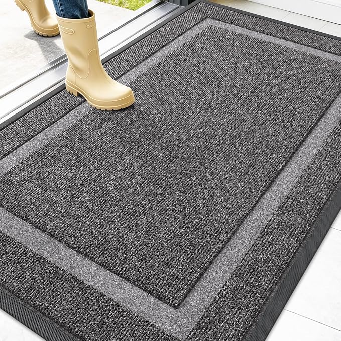 OLANLY Front Door Mat Outside 47x32, All-Season Heavy-Duty Rubber Doormat | by OLANLY
