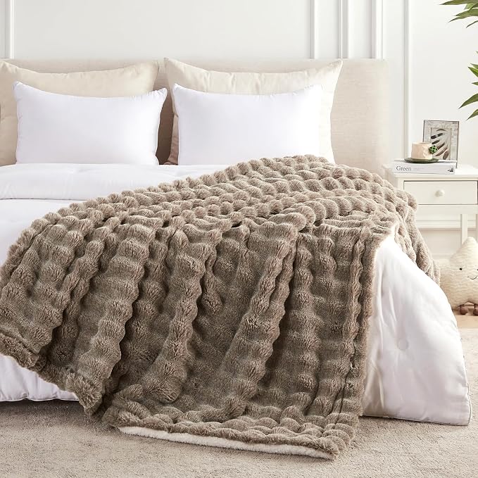 50x60 Inches Ultra-Soft Fuzzy Faux Fur Plush Throw Blanket - Image 5