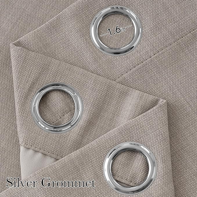 NICETOWN Faux Linen Angora Blackout Curtains 84 inches Long - Image 2