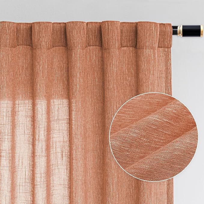 MYSKY HOME Burnt Orange Curtains by MYSKYHOME