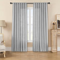 Joydeco Linen Curtains for Living Room, Light Filtering Rod Pocket Back Tab by JOYDECO