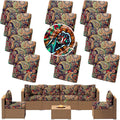 14PCS Patio Cushion Covers, Patio Furniture Couch Seat Slipcovers | Washable by SUKAIKEQA