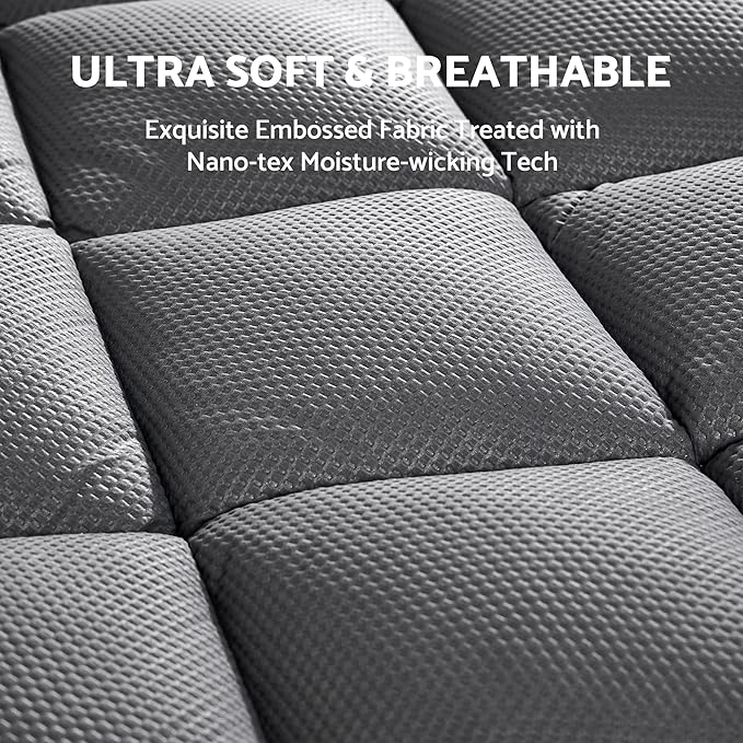 SLEEP ZONE Extra Thick King Mattress Topper for Back Pain, Plush Breathable Thick Mattress Pad Cover, Down Alternative Soft Bed Topper with Elastic Fitted Deep Pocket