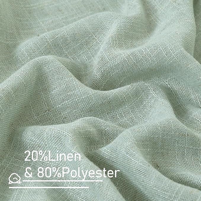 Light Sage Linen Curtains 45 Inches Long - Image 2