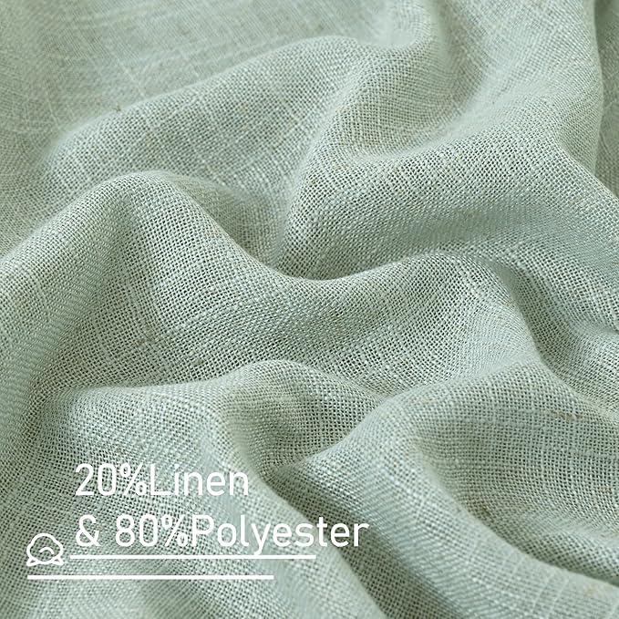 54 Inch Semi Sheer Window Linen Curtains, Light Filtering Panels | Linen - Image 2