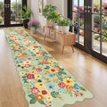 DUKINO 2.6x12 Washable Runner Rug, Floral Non Slip Long Kitchen Rug, Stain by DUKINO