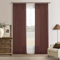 108 Inch Chestnut Brown Linen Pleated Light Filtering Curtains by Twodrapes