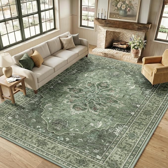 RELEANY Washable Area Rug, Large 9'x12', Water Repellent, Pet Friendly - Image 3