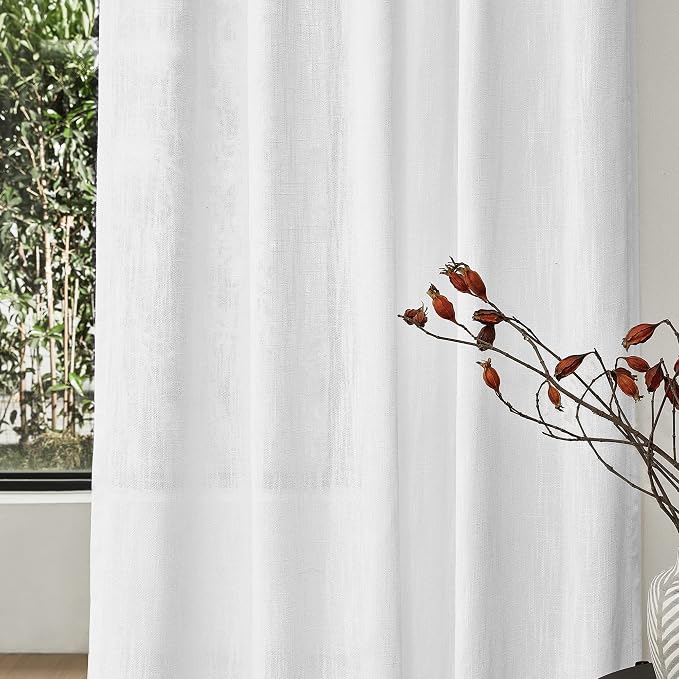 MYSKY HOME Short Curtains for Bedroom Small Windows, Light Filtering Sheer - Image 4