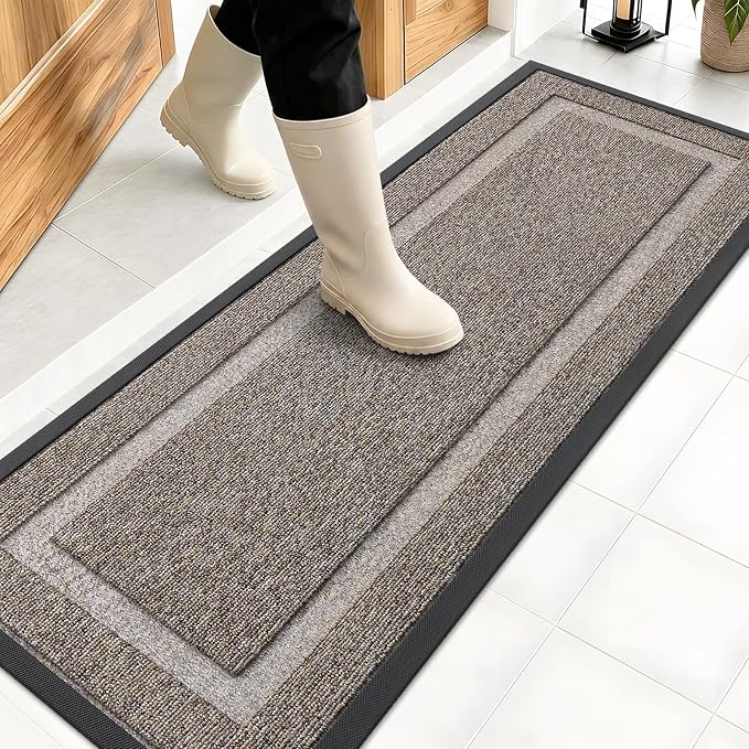 OLANLY Front Door Mat Outside 47x17, All-Season Heavy-Duty Rubber Doormat | by OLANLY