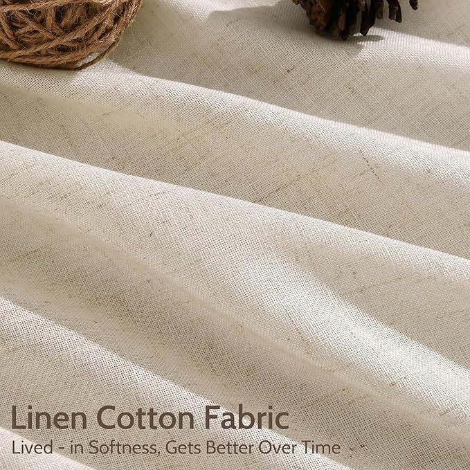 Linen Curtains for Living Room 120 Inches Long Modern Farmhouse Decor Light - Image 4