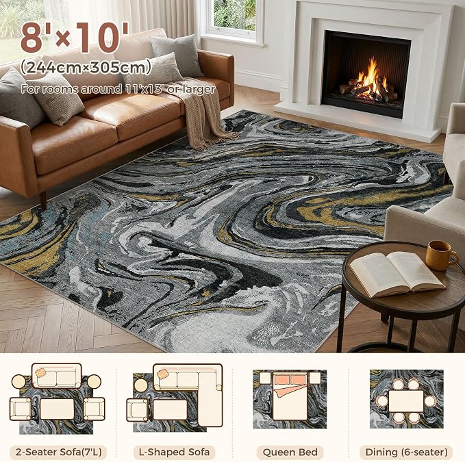 DMOYEST 8x10 Area Rug for Living Room - Image 2