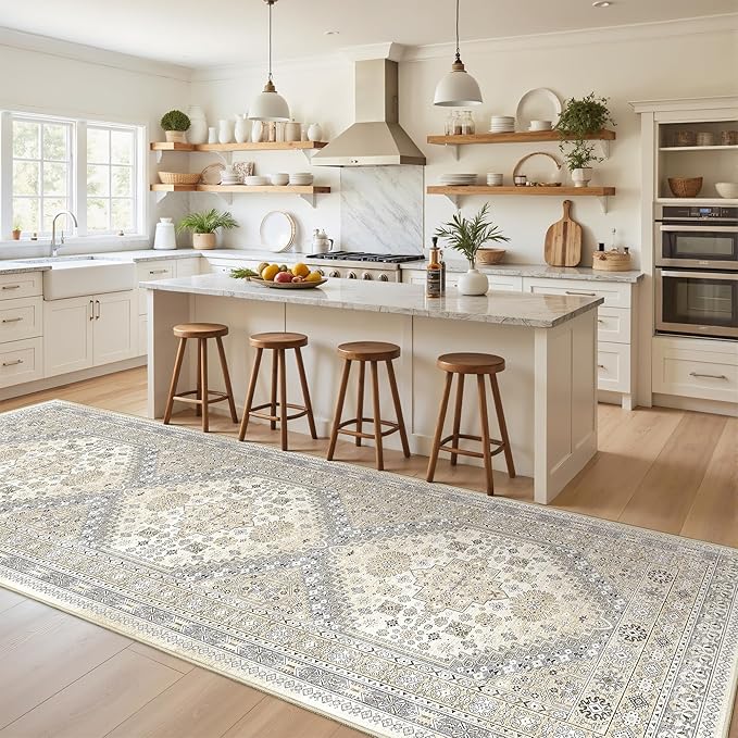 3x10 Runner Rug Non Slip Washable Hallway Runner, Front Porch, Laundry Room by Restydon
