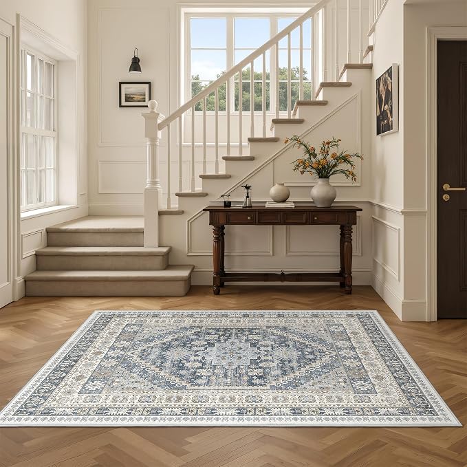 4x6 Area Rugs for Living Room Rugs for Bedroom, Low Pile Soft Non Slip Washable - Image 5