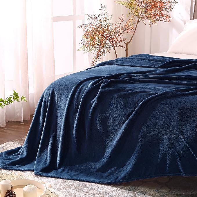 BEDELITE Fleece Blanket Soft Plush Twin Size Blanket Navy 60"x80" | Ultra Soft - Image 6