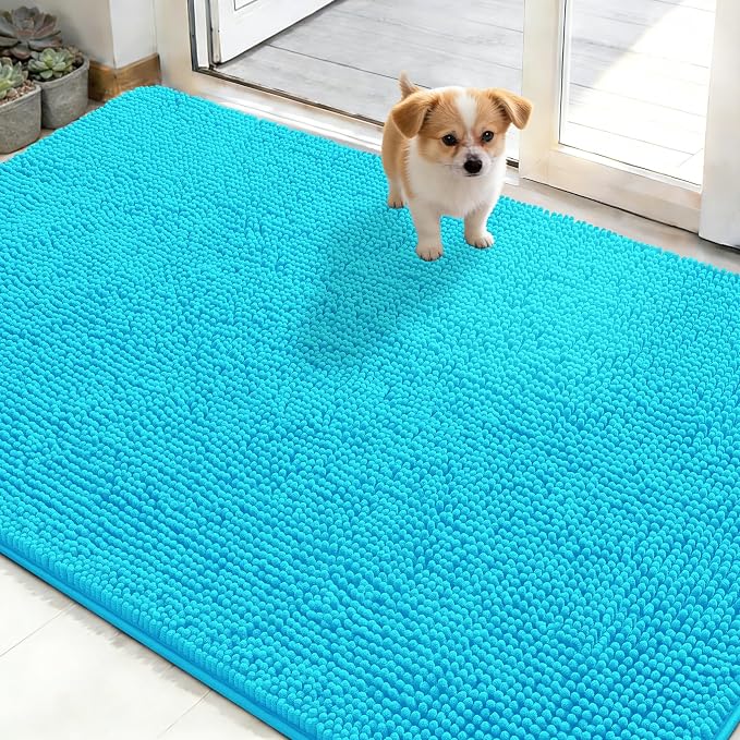 OLANLY Dog Door Mat for Muddy Paws 50x30, Super Absorbent Chenille Mud Mat | by OLANLY