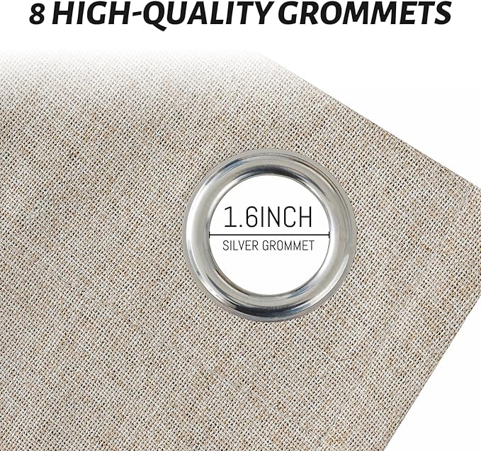 Yakamok Natural Linen Textured Curtains 84 Inches Long - Image 4