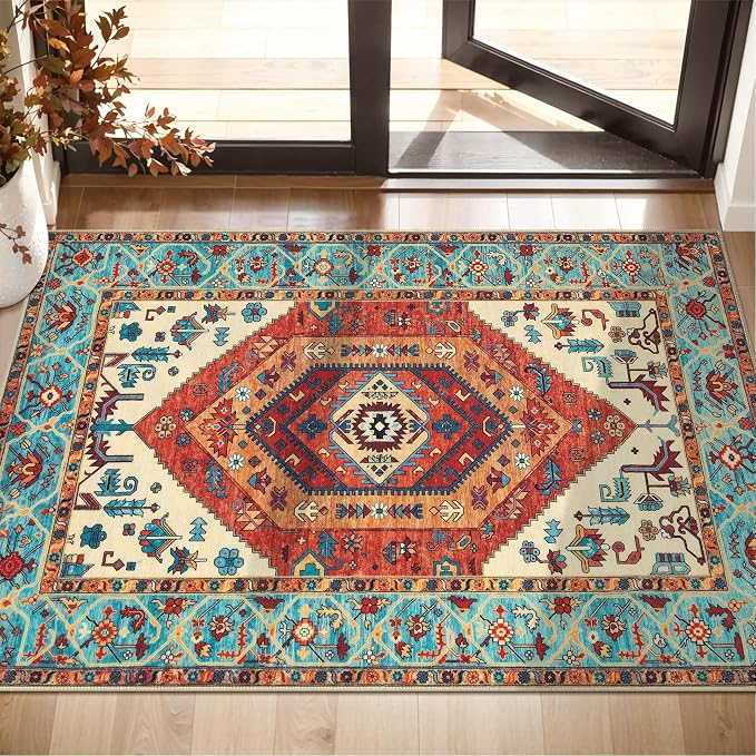 SERISSA 2x3 Washable Non Slip Boho Small Area Rug - Image 5