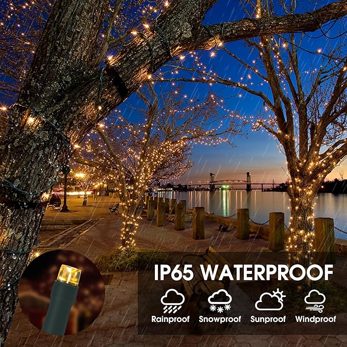 Solar String Lights Outdoor, 2 Pack 170FT 480 LED Waterproof Solar Christmas Lights with 8 Lighting Modes for Tree Xmas Decorations