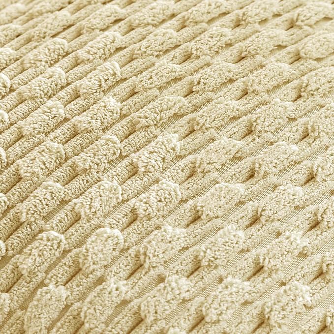 Set of 4 Pale Yellow Decorative Throw Pillow Covers 16x16 Inch Corduroy Pillow - Image 5