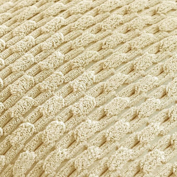 Set of 4 Pale Yellow Decorative Throw Pillow Covers 20x20 Inch Corduroy Pillow - Image 5