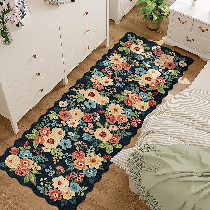 DUKINO 2x6 Runner Rug, Floral Washable Rug - Image 3