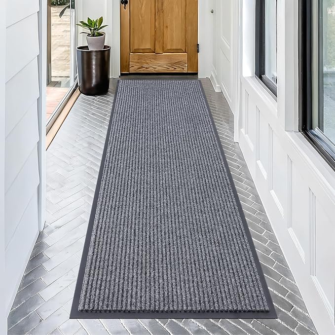 OLANLY Front Door Mat 71x23, Waterproof Heavy-Duty Indoor Outdoor Doormat | Grey by OLANLY