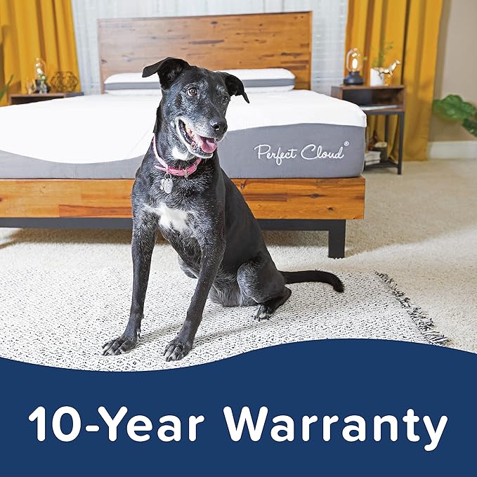 Perfect Cloud Made in The USA UltraPlush Charcoal-Infused 10 inch Memory Foam Mattress - Pressure Relieving - Bed-in-a-Box (RV Short Queen)