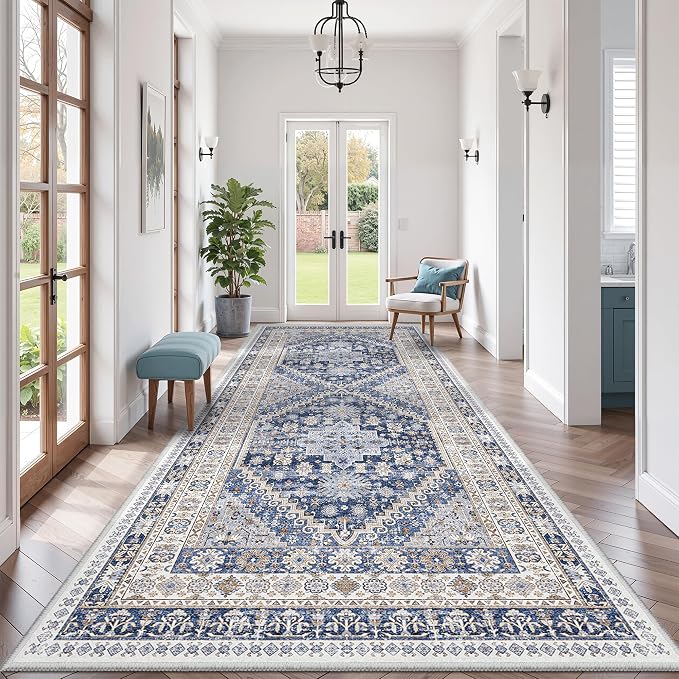4x10 Runner Rug Non Slip, Washable Hallway Runner Rug, Nursery Room, Soft by Zesthome
