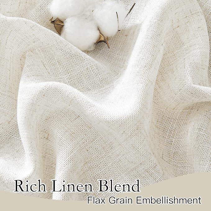 RYB HOME Linen Semi Sheer Curtains - Image 3