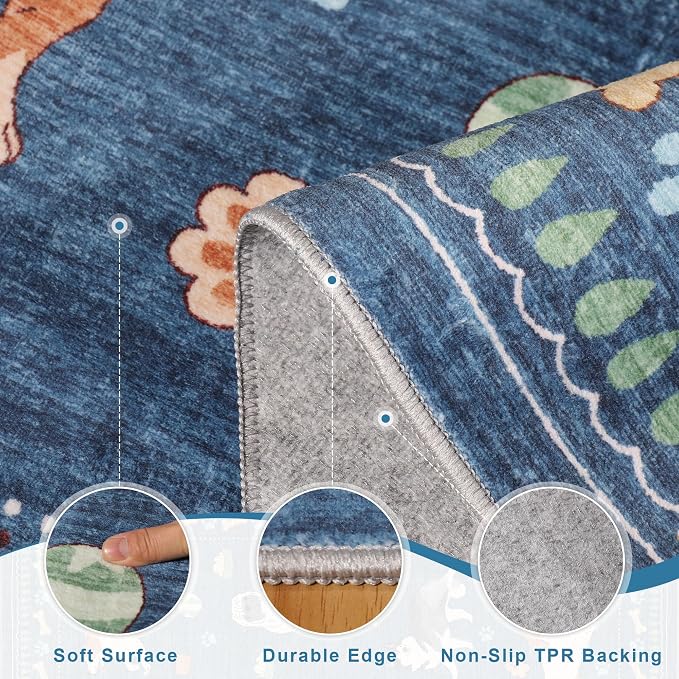 DUKINO 8x10 Area Rug, Washable Dog Rugs - Image 6