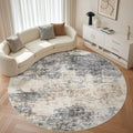LOONGRUG Round Rug 7x7 Washable Large Neutral Modern Area Rugs Grey Brown | by LOONGRUG