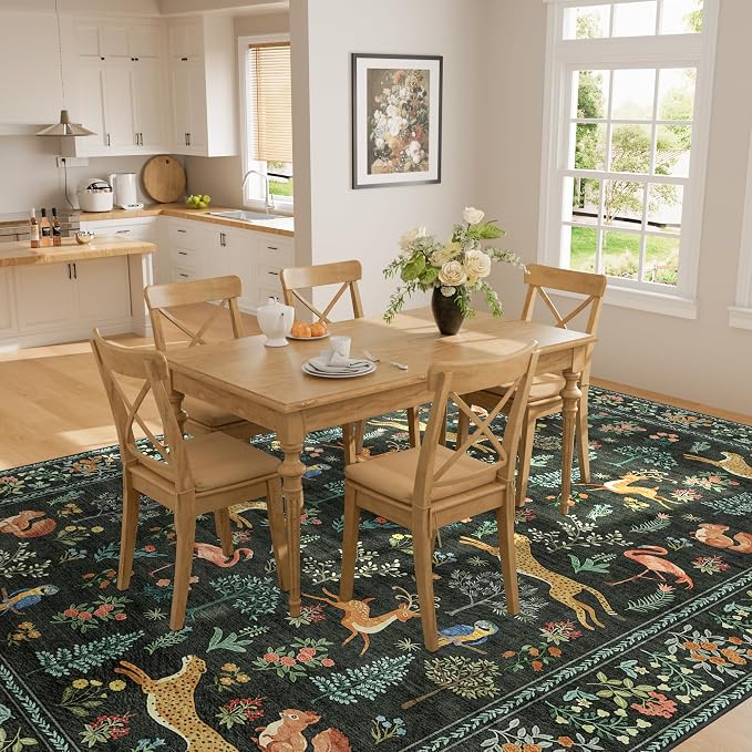 DUKINO 5x8 Area Rug for Bedroom, Soft Washable Animal Rug Non Slip, Stain - Image 8