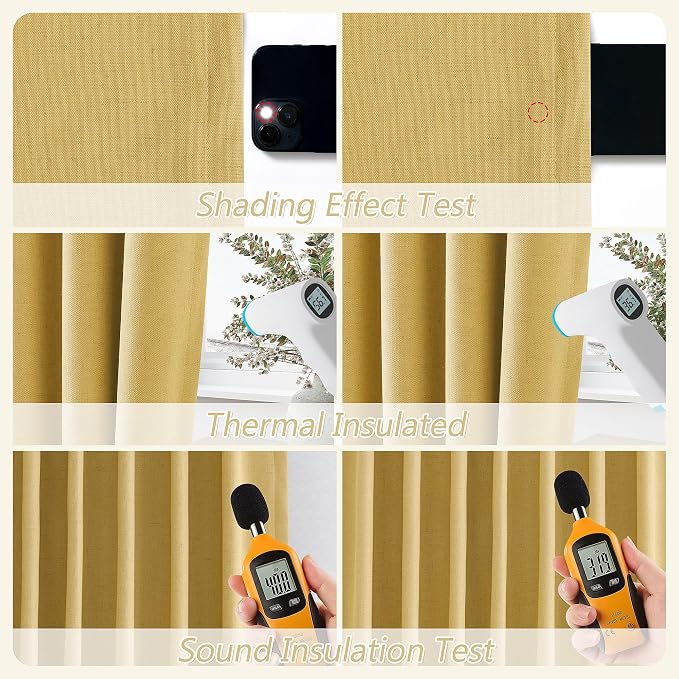 100% Blackout Curtains 63 Inch Length 2 Panels Set - Image 5