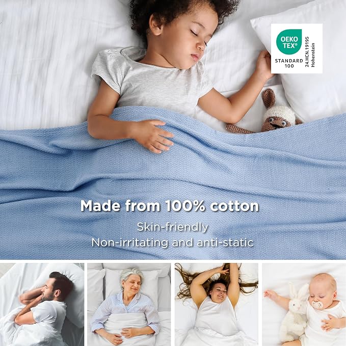 Bedsure GentleSoft 100% Cotton Large Throw Blanket - Image 2