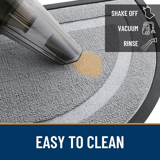 OLANLY Half Circle Front Door Mat Outside 29.5x17 All-Season Rubber Doormat | - Image 6