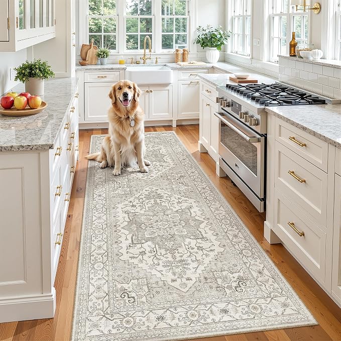 Madane Hallway Runner 3x8, Kitchen Rugs Washable Entry Rug, Soft Low-Pile by Madane