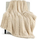 Bedsure GentleSoft Fuzzy Sherpa Faux Fur Blanket Beige Cozy Gifts by Unknown