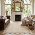GarveeHome 5x7 Scalloped Area Rug Jute Washable Bedroom Living Room Rug | Soft by GarveeHome