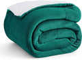 Bedsure GentleSoft Sherpa Fleece Throw Blanket for Couch - Thick and Warm Throw for Women and Men, Soft Fuzzy Plush Christmas Blanket for Winter, Forest Green, 50x60 Inches