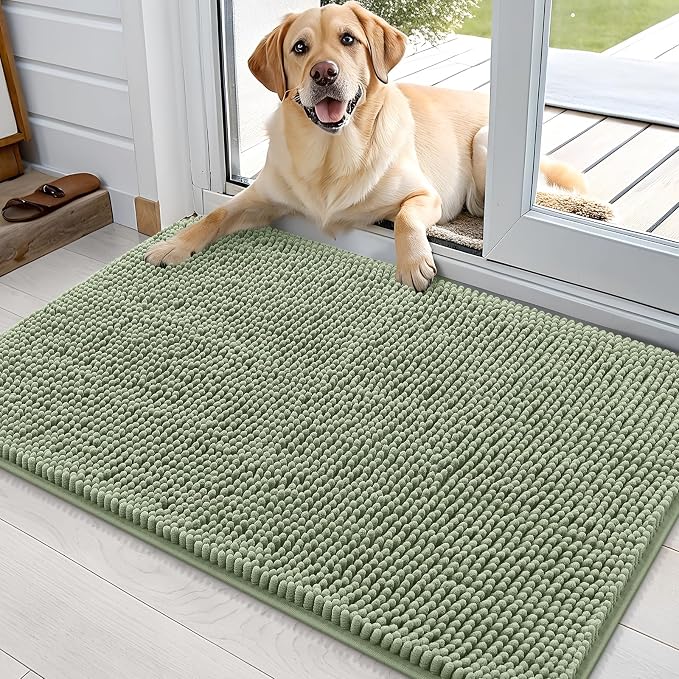 OLANLY Dog Door Mat for Muddy Paws 35x24, Super Absorbent Chenille Mud Mat | by OLANLY
