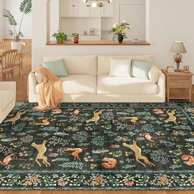 DUKINO 5x8 Area Rug for Bedroom, Soft Washable Animal Rug Non Slip, Stain - Image 3